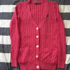 Polo Ralph Lauren ピンク ケーブルニット カーディガン