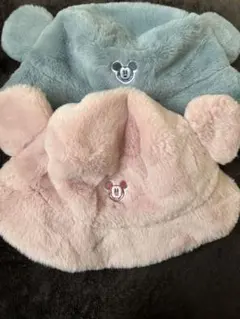 ミッキーマウス 耳付きバケハ 2色セット