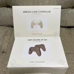 3COINS ワイヤレスゲームコントローラー　アイボリー グリップホルダー付のサムネイル