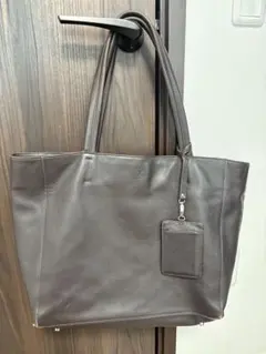 TAKEO KIKUCHI ダークブラウン レザー トートバッグ