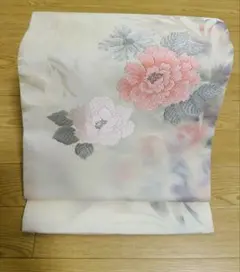 高級名古屋帯 花柄刺繍