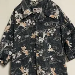 キャリー CALEE レーヨン混 和柄 鷹 松 アロハシャツ トップス S 