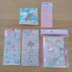 Sale　フワフワらびちゃん　カプセルシールバインダー+シール×4　平成女児