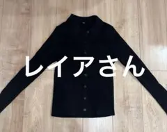 UNIQLOユニクロメリノウールリブポロカーディガンM ブラック