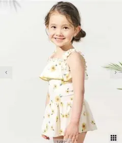 アプレレクール　ひまわり柄　アイボリー　水着　90サイズ