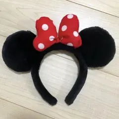 ディズニー ミニー カチューシャ レッド ドット 水玉 リボン セット