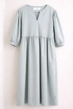 【新品】ESCAR 七分袖ワンピースのサムネイル