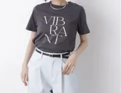 接触冷感&紫外線防止機能 ロゴプリントTシャツ　グレーのサムネイル