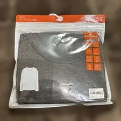 GU WARM グレー クルーネック長袖Tシャツ 150