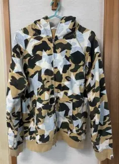 A BATHING APE BAPE スター 総柄 ジップパーカー S 日本製 - メルカリ
