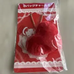 新品未開封サンリオ一番くじハローキティ ハート型ファーバッグチャーム赤B