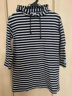 ORCIVAL オーシバル 旧タグ 日本製 ボーダー フード 7分袖