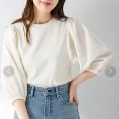 URBAN RESEARCH　サニーレーベル　パフスリーブコンビ半袖プルオーバーのサムネイル