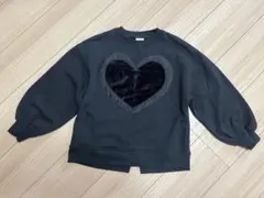 ZARAハート型ベロアトレーナーkids 134 ブラック