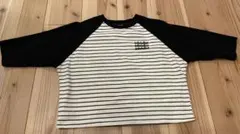 長袖カットソー ボーダー キッズ ブラック