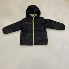 キッズ 中綿アウター 黒 フード付き 軽量 防寒 通園通学