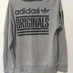アディダスオリジナルスadidas グレー パーカー Mサイズ 03プリント
