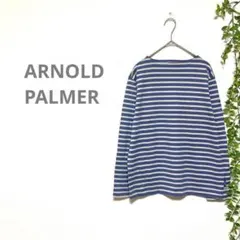 美品【ARNOLD PALMER アーノルドパーマー】長袖　ボーダー　刺繍　紫のサムネイル