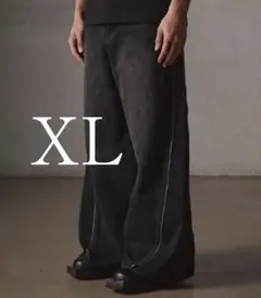 GRANCY ジップデザイン バギーデニム パンツ - メルカリ