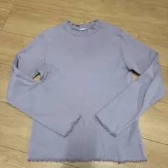 アースミュージック アンド エコロジー カットソー　ハイネック 長袖 ラベンダー