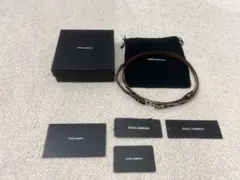 DOLCE&GABBANA/ラインストーン付ハラコベルト