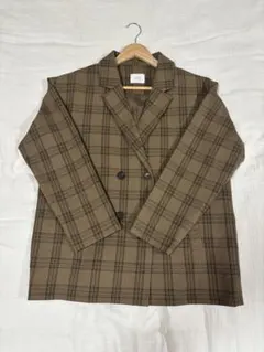 LOWRYS FARM チェック柄ダブルブレストジャケットのサムネイル