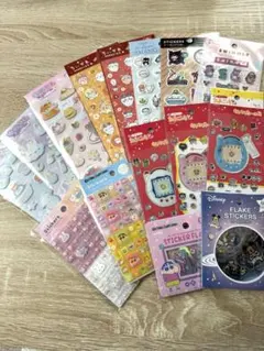 たまごっちキラキラシール、ハピダンブイぷくっとシール、タイルシール など15枚