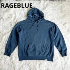 レイジブルー　RAGEBLUE ダークブルー フード付きパーカー　M