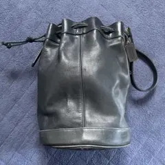 巾着 レザー ショルダーバッグ