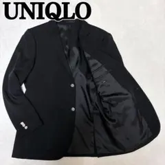 美品　UNIQLO 銀ボタン ブレザー テーラードジャケット 黒 ブラック XL