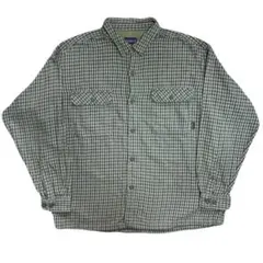90s Patagonia ヘビーフランネルシャツ ポルトガル製 チェックシャツ