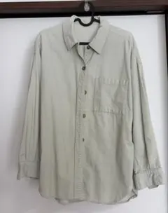 GU コーデュロイオーバーサイズシャツ　ライトグリーン