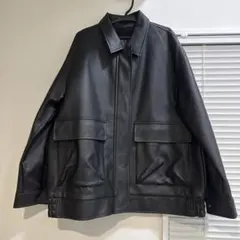 ブラック オーバーサイズ レザージャケット