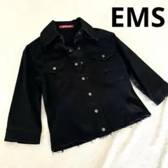 【即日発送】EMS 黒色　ブラック　七分袖ジャケット