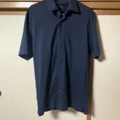 ユニクロ メンズ エアリズムフルオープンポロシャツ ネイビー Mクールビズ