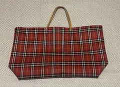 BURBERRY バーバリーロンドン トートバッグ ノバチェック 赤 大