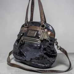 coach sequins 2way shoulderbag navy y2k
