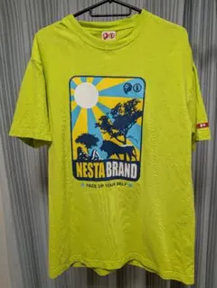 ​【希少デザイン】NESTA BRANDライオンロゴTシャツL黄緑ライムグリーン