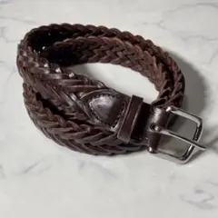 【美品】ホワイトハウスコックス　ベルト　メッシュ　編み込み　イングランド製　本革