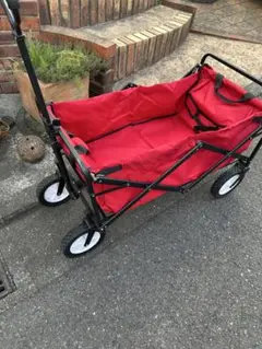 赤い折りたたみキャリーワゴン アウトドアワゴン