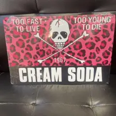 CREAM SODA クリームソーダ 角ドクロ フラッグ 旗 ピンクドラゴン