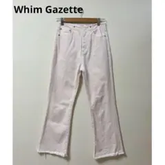 ウィムガゼット　デニム　レディース　36　ピンク　ワイドパンツ　カットオフ