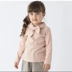 プティマイン♡ 新品未使用　衿リボン付きピンク長袖カットソー