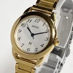 稼働SEIKO ノイエ 1F21-5B70ゴールド アナログ腕時計 オシャレ上品 セイコー SEIKO 1F21-5B70 ノイエ 腕時計 ウォッチ 白文字盤 クォーツ