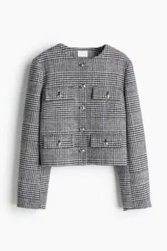 H&M 千鳥　ノーカラージャケット　Mサイズ