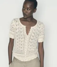 ZARA　レース編みカーディガン