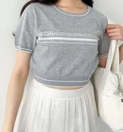 Heather クロップドラインニット