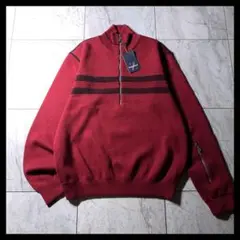 新品 イタリア製 Zegna Sport ハーフジップ ウール ニット 赤のサムネイル