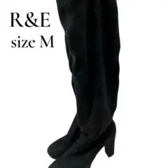 【R&B】黒スエードニーハイブーツ　Mサイズ