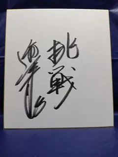 真弓明信 真弓選手 サイン 阪神 タイガース 直筆 色紙 置き物 記念